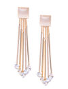 YouBella Jewellery Crystal Gold Plated Dangler White Earrings for Girl's and Women's