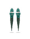 YouBella Jewellery Earings Crystal Tassel Handmade Earrings for Girls and Women (Green)