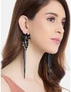 YouBella Jewellery Earings Crystal Tassel Handmade Earrings for Girls and Women (Black)