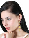 YouBella Jewellery Gold Plated Combo of 2 Drop and Dangler Earrings for Girls and Women (Multi-Color) (Yellow & Blue)