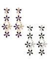 YouBella Jewellery Gold Plated Combo of 2 Drop and Dangler Earrings for Girls and Women (Multi-Color) (Purple & Black)