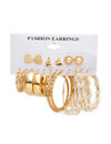 YouBella Jewellery Celebrity Style Gold Plated Hoops and Studs Combo for Girls and Women (Gold) (YBEAR_32959)