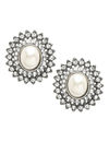 YouBella Jewellery Silver Plated Pearl Stud Earrings for Girls and Women (YBEAR_33094) (Silver)