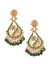 YouBella Jewellery Gold Plated Traditional Drop and Dangler Earrings for Girls and Women (YBEAR_33104) (Green)