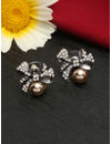 YouBella Jewellery Silver Plated Pearl Stud Earrings for Girls and Women (YBEAR_33110) (Silver)