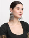 YouBella Jewellery Celebrity Inspired Oxidised Silver Big Size Jhumki Earrings for Girls and Women (Style 1)