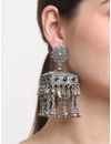 YouBella Jewellery Celebrity Inspired Oxidised Silver Big Size Jhumki Earrings for Girls and Women (Style 1)