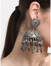 YouBella Jewellery Celebrity Inspired Oxidised Silver Big Size Jhumki Earrings for Girls and Women (Style 2)