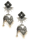 YouBella Jewellery Celebrity Inspired Oxidised Silver Big Size Jhumki Earrings for Girls and Women (Style 4)