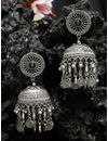 YouBella Jewellery Celebrity Inspired Oxidised Silver Big Size Jhumki Earrings for Girls and Women (Style 5)