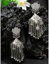 YouBella Jewellery Celebrity Inspired Oxidised Silver Big Size Jhumki Earrings for Girls and Women (Style 2)