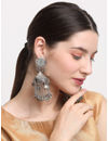 YouBella Jewellery Celebrity Inspired Oxidised Silver Big Size Jhumki Earrings for Girls and Women (Style 2)