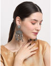 YouBella Jewellery Celebrity Inspired Oxidised Silver Big Size Jhumki Earrings for Girls and Women (Style 1)