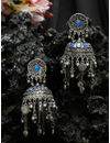 YouBella Jewellery Celebrity Inspired Oxidised Silver Big Size Jhumki Earrings for Girls and Women (Style 2)