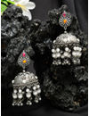 YouBella Jewellery Celebrity Inspired Oxidised Silver Big Size Jhumki Earrings for Girls and Women (Style 3)