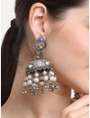 YouBella Jewellery Celebrity Inspired Oxidised Silver Big Size Jhumki Earrings for Girls and Women (Style 3)