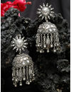 YouBella Jewellery Celebrity Inspired Oxidised Silver Big Size Jhumki Earrings for Girls and Women (Style 4)