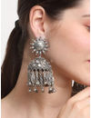 YouBella Jewellery Celebrity Inspired Oxidised Silver Big Size Jhumki Earrings for Girls and Women (Style 4)