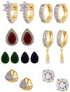 YouBella Combo of Trendy American Diamond Earrings