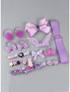 YouBella Hair Jewellery Clip Set for Baby Band for Girls (Pack of 18) (Purple)