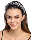 YouBella Women Silver-Toned  Black Embellished Hairband