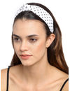 YouBella White  Black Polka Dot Printed Hairband