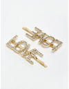 YouBella Gold-Toned & White Set of 2 Embellished Bobby Pins