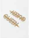 YouBella Gold-Toned & White Set of 2 Embellished Hair Accessory Set