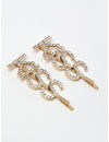 YouBella Women Gold & White Set of 2 Bobby Pins