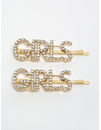 YouBella Women Gold-Toned & White Set of 2 Embellished Bobby Pins