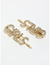 YouBella Women Gold-Toned & White Set of 2 Embellished Bobby Pins