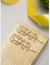 YouBella Gold-Toned & White Set of 2 Embellished Bobby Pins