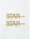 YouBella Gold-Toned & White Set of 2 Embellished Bobby Pins