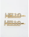 YouBella Gold-Toned & White Set of 2 Embellished Bobby Pins