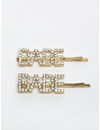YouBella Gold-Toned & White Set of 2 Embellished Bobby Pins
