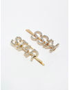 YouBella Set of 2 Gold-Toned & White Embellished Bobby Pins