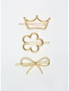 YouBella Women Set of 3 Gold-Toned Embellished Bobby Pins