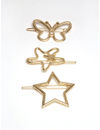 YouBella Set of 3 Gold-Toned Bobby Pins