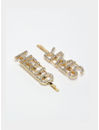 YouBella Women Gold-Toned & White Set of 3 Embellished Bobby Pins