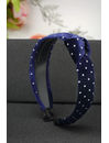 YouBella Navy Blue  White Polka Dot Printed Hairband