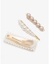 YouBella Jewellery Combo of 3 Hair Pins/Hair Clips for Girls and Women (White) (YBHAIR_41613)