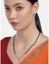 YouBella Black  Pink Gold-Plated Stone-Studded  Beaded Mangalsutra with Earrings