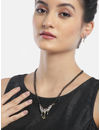 YouBella Black Gold-Plated Beaded  Stone-Studded Mangalsutra  Earrings Set