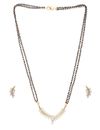 YouBella American Diamond Gold Plated Mangalsutra Pendant with Chain and Earrings for Women