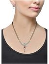 YouBella American Diamond Gold Plated Mangalsutra Pendant with Chain and Earrings for Women