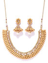 YouBella Beige Gold-Plated Beaded Jewellery Set