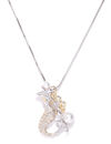 YouBella Silver-Toned Gold-Plated Stone-Studded Pendant with Chain