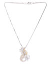 YouBella Silver-Toned Gold-Plated Stone-Studded Pendant with Chain