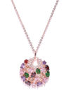 YouBella Multicoloured Crystal Zircon Stone-Studded Pendant with Chain