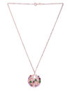 YouBella Multicoloured Crystal Zircon Stone-Studded Pendant with Chain